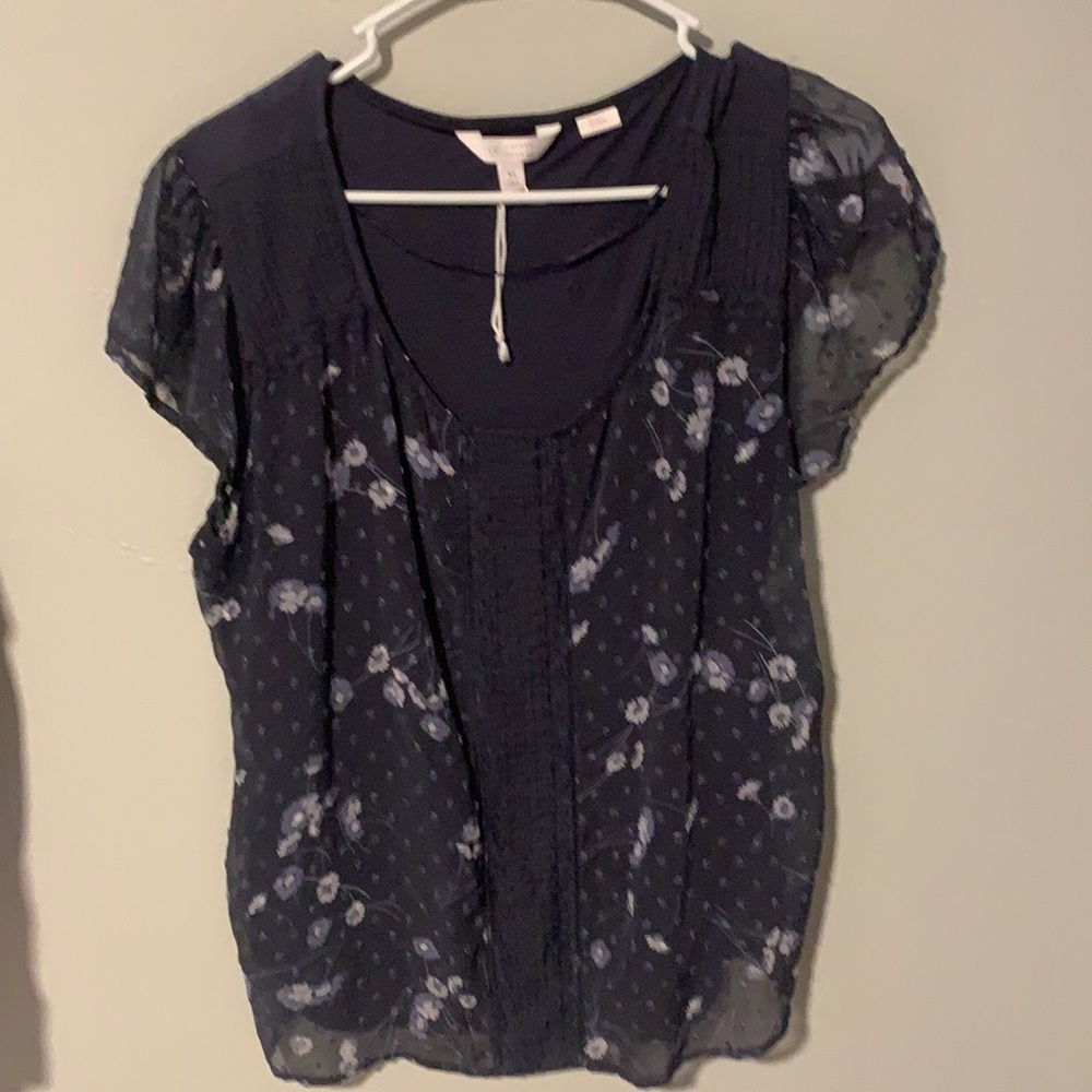 short sleeve flower blouse.
